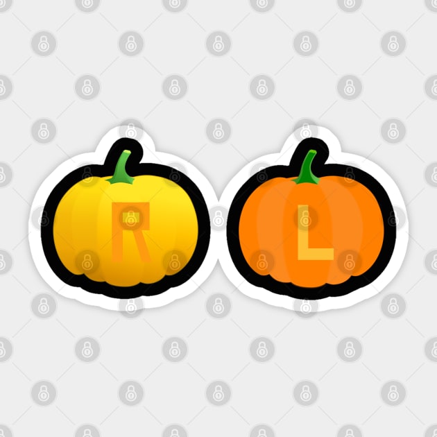 Left and Right Pumpkin X-Ray Markers Black Background Sticker by Humerushumor